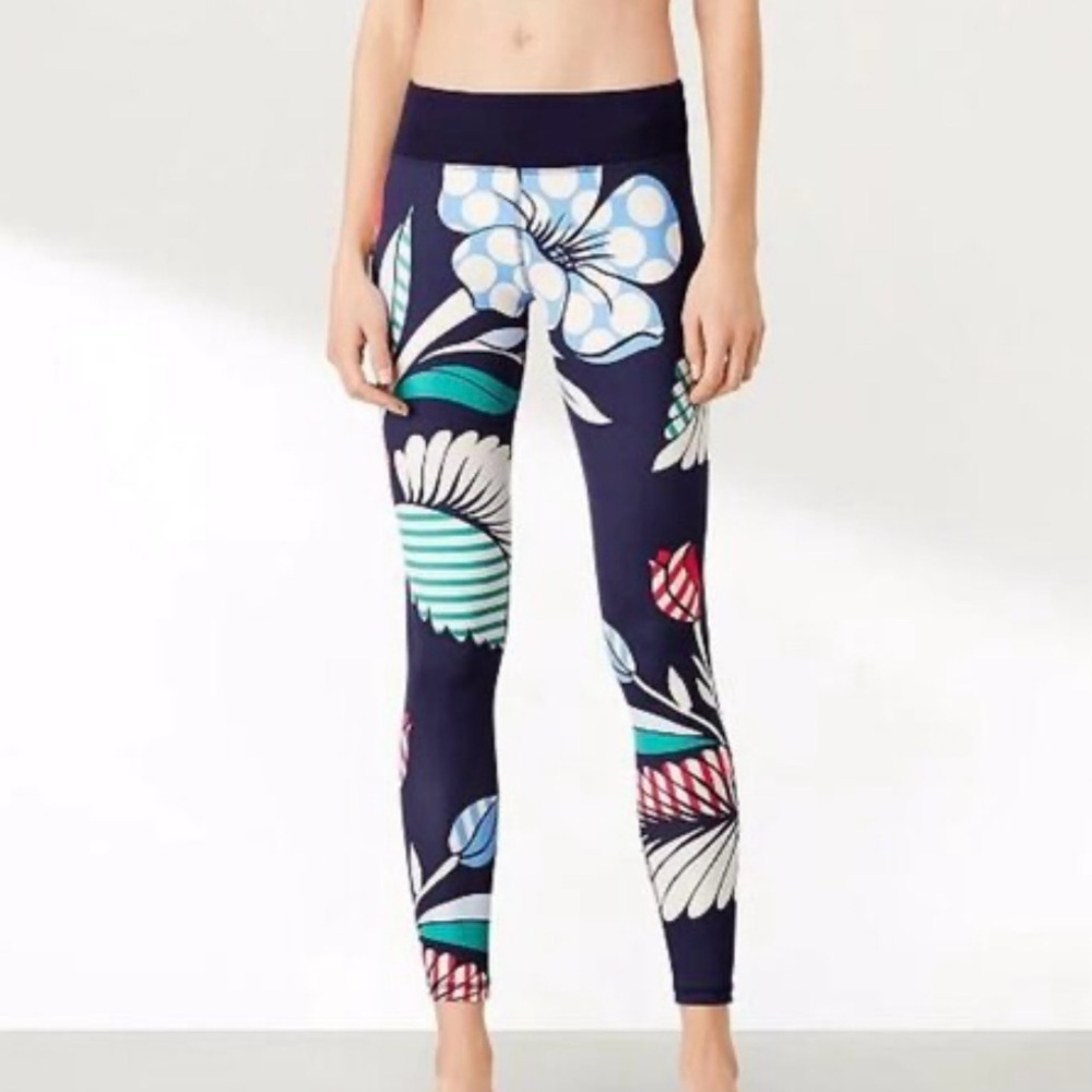 Tory Sport Navy Preppy Flower Leggings
